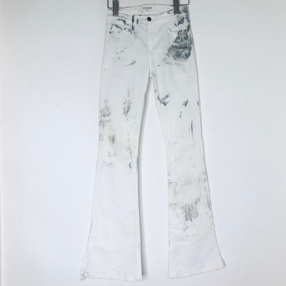 FRAME Jeans white tie dye